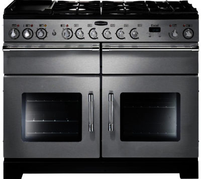 RANGEMASTER  Excel 110 Dual Fuel Range Cooker - Stainless Steel & Chrome